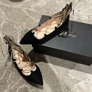 J. Crew Suede Lace Up Flats size 8 1/2M